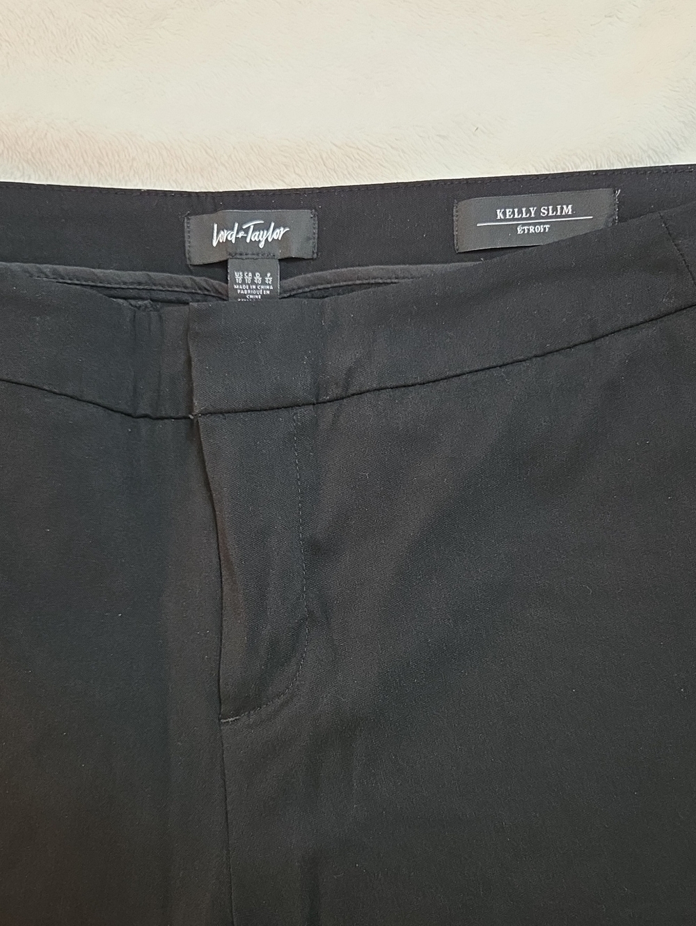 Lord & Taylor Kelly Slim Black Women's Trousers